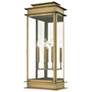 2_Princeton 28 1/2"H Antique Brass 3-Light Outdoor Wall Light