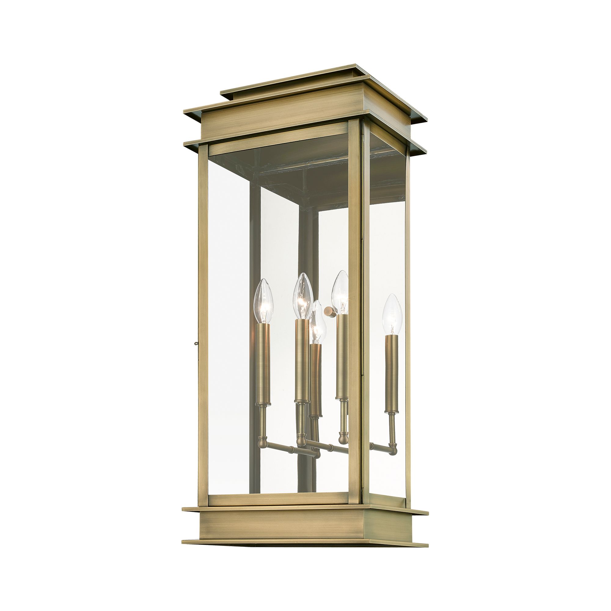 Image 4 Princeton 28 1/2"H Antique Brass 3-Light Outdoor Wall Light more views