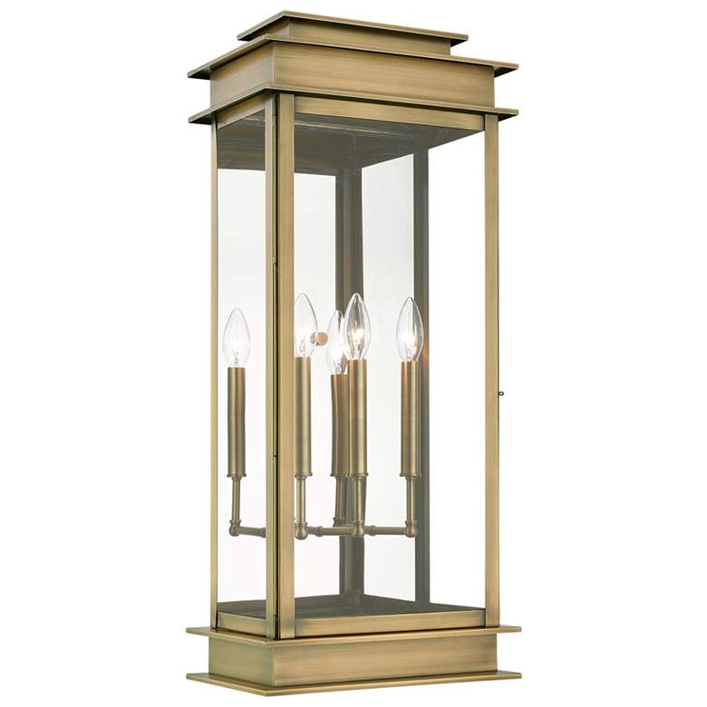 Image 1 Princeton 3 Light Antique Brass Outdoor Extra Large Wall Lantern