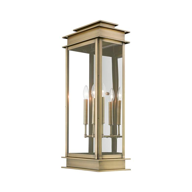 Image 5 Princeton 3 Light Antique Brass Outdoor Extra Large Wall Lantern more views