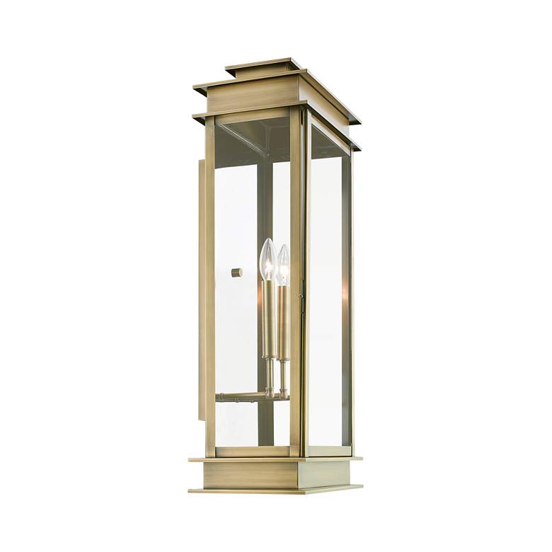 Image 6 Princeton 3 Light Antique Brass Outdoor Extra Large Wall Lantern more views
