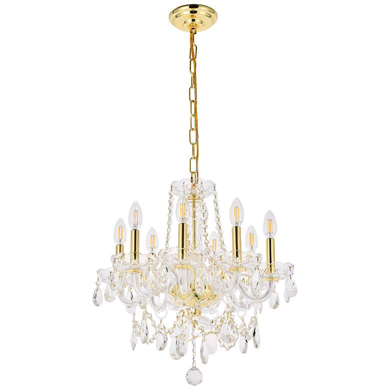 Image 7 Princeton 8 Lt Gold Chandelier Clear more views