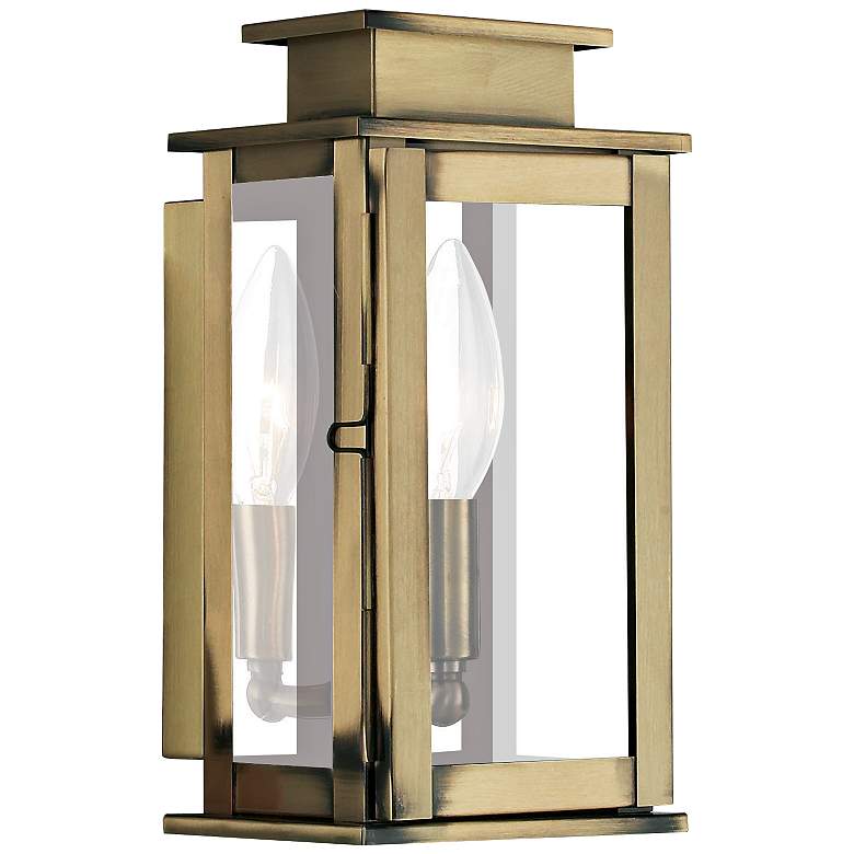 Image 1 Princeton 9" High Antique Brass Outdoor Wall Light