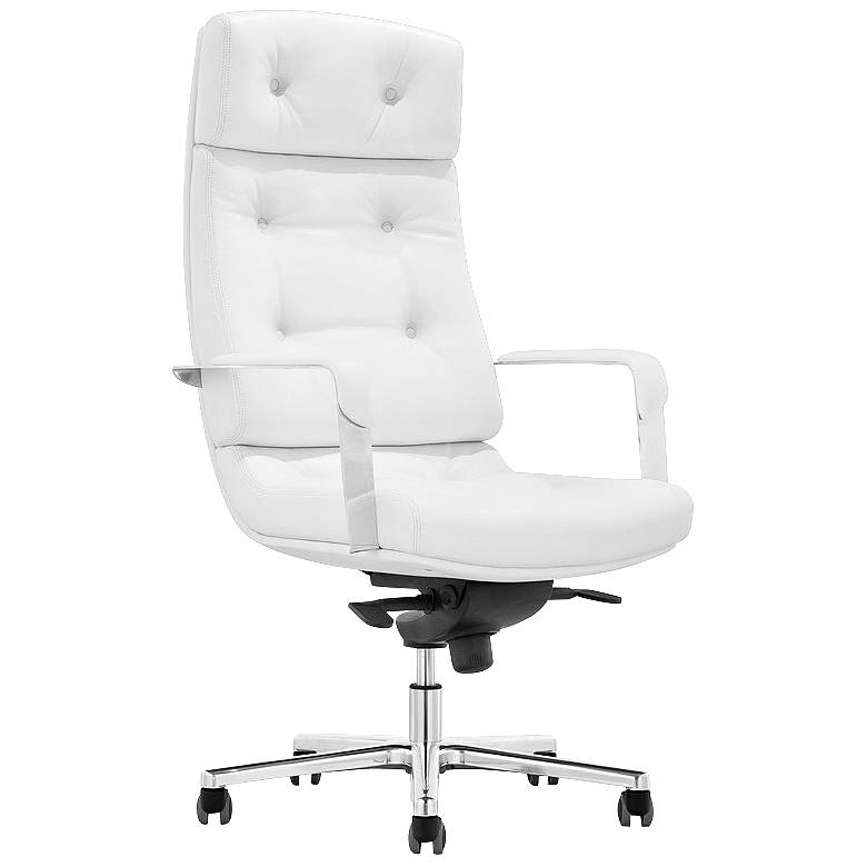 Image 1 Princeton Executive White Faux Leather Office Chair