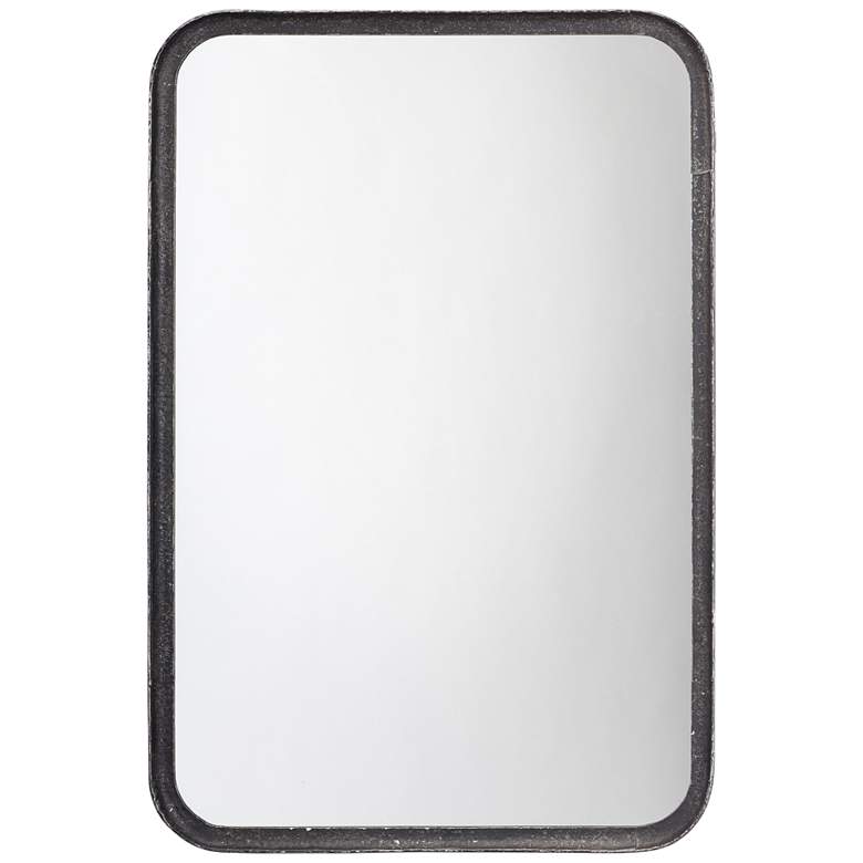 Image 1 Principle Distressed Black Metal 24" x 36" Wall Mirror
