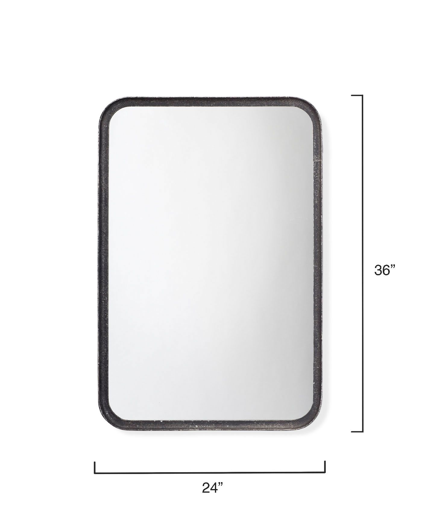 Principle Distressed Black Metal 24" x 36" Wall Mirror