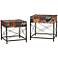 Printed Collection Collage Metal Accent Table Set of 2