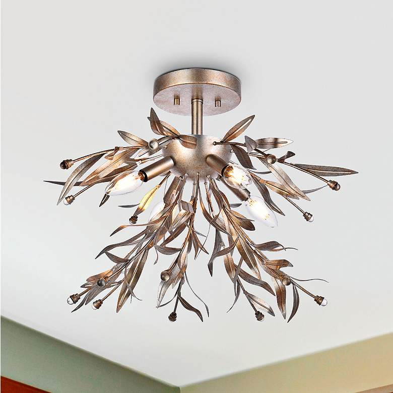 Image 1 Priscilla 18.5" Flush Mount In Silver Leaf