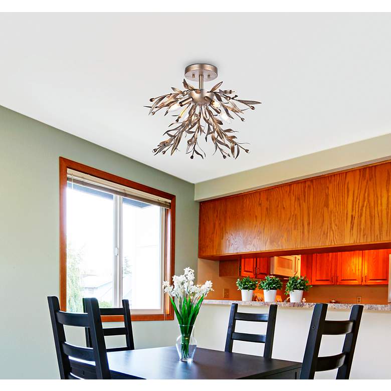 Image 3 Priscilla 18.5" Flush Mount In Silver Leaf more views