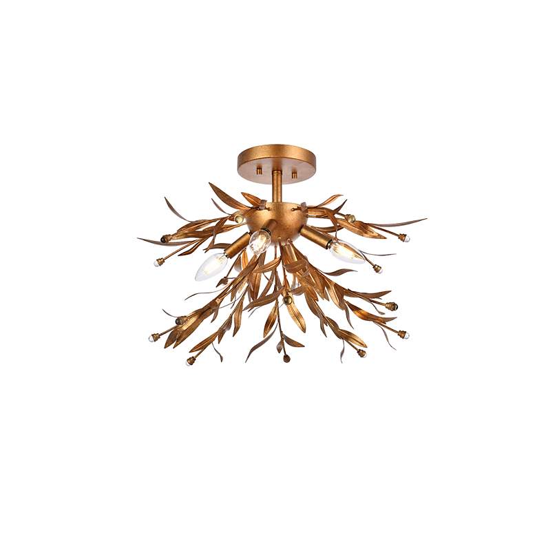 Image 4 Priscilla 18 1/2"W Gold Leaf 4-Light Ceiling Light more views