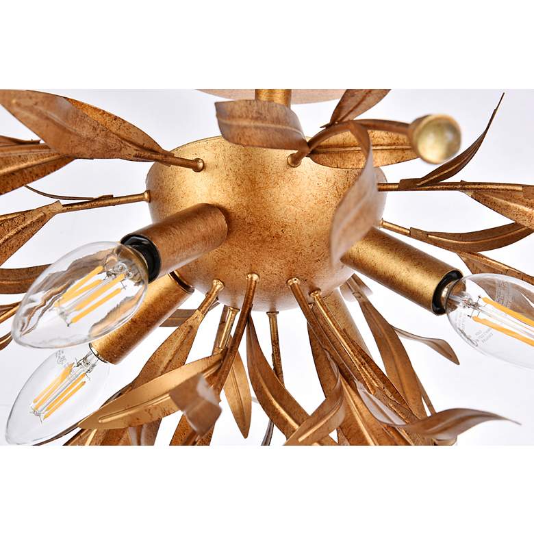 Image 5 Priscilla 18 1/2"W Gold Leaf 4-Light Ceiling Light more views
