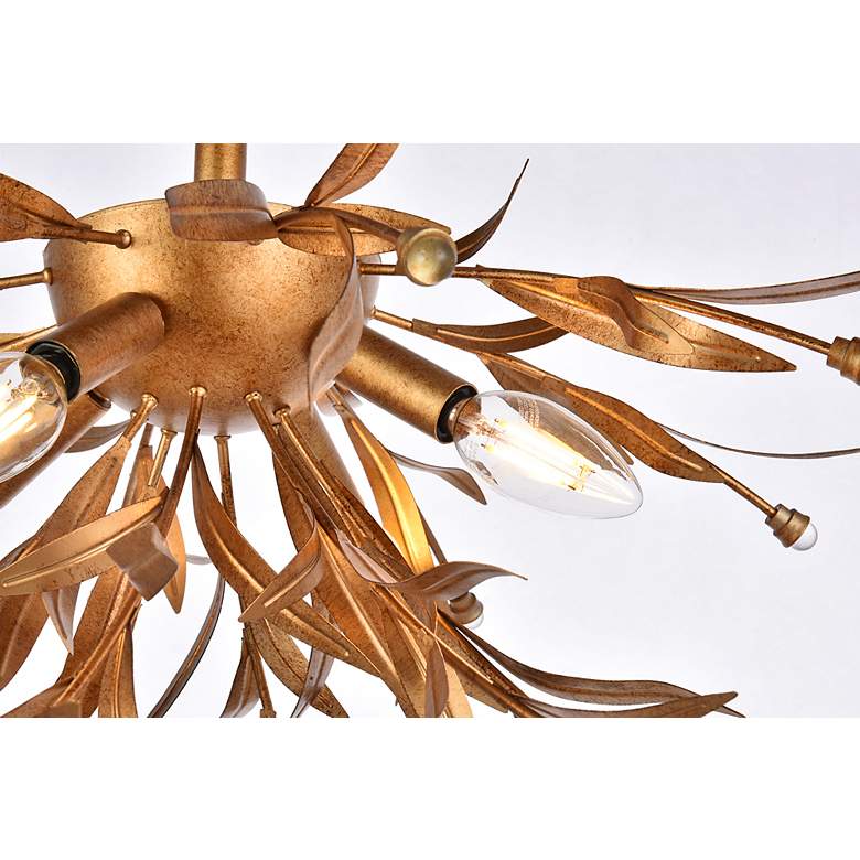 Image 6 Priscilla 18 1/2"W Gold Leaf 4-Light Ceiling Light more views