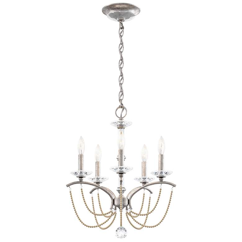 Image 1 Priscilla 22"H x 18"W 5-Light Crystal Chandelier in Antique Silve