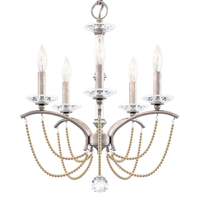 Image 5 Priscilla 22"H x 18"W 5-Light Crystal Chandelier in Antique Silve more views