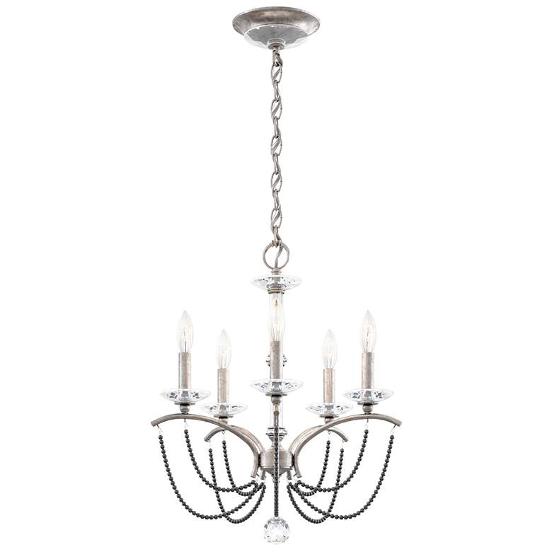 Image 1 Priscilla 22"H x 18"W 5-Light Crystal Chandelier in Antique Silve
