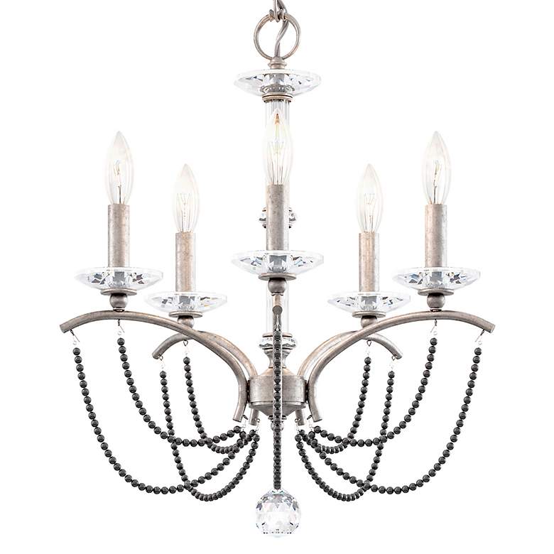 Image 5 Priscilla 22"H x 18"W 5-Light Crystal Chandelier in Antique Silve more views