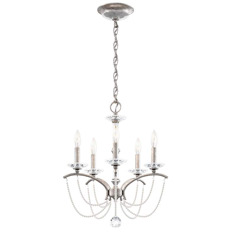 Image 1 Priscilla 22"H x 18"W 5-Light Crystal Chandelier in Antique Silve