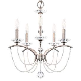 Image5 of Priscilla 22"H x 18"W 5-Light Crystal Chandelier in Antique Silve more views