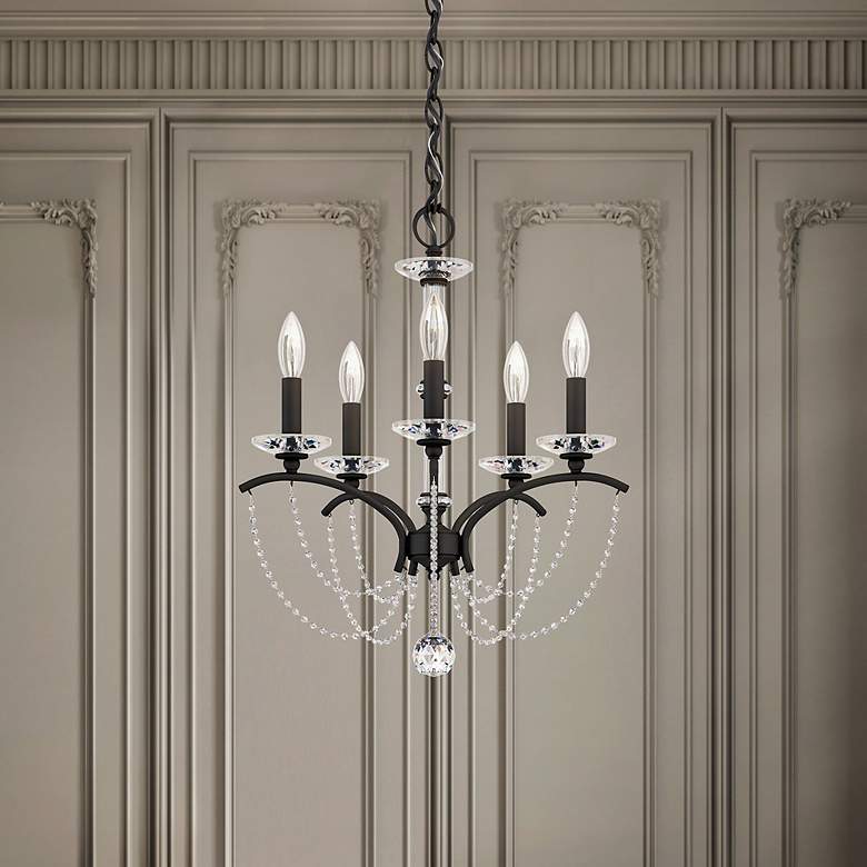 Image 1 Priscilla 22"H x 18"W 5-Light Crystal Chandelier in Black