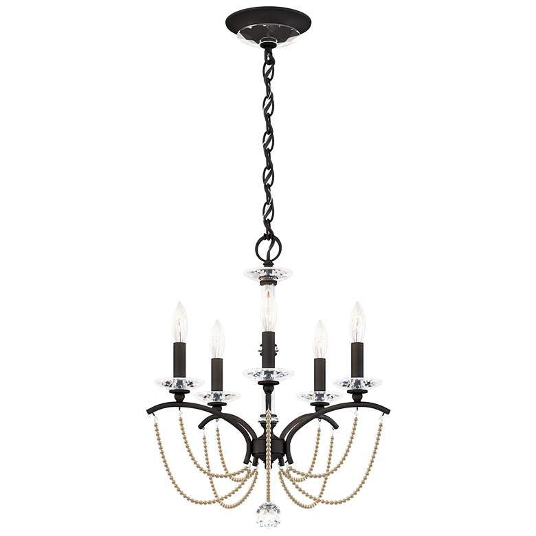 Image 1 Priscilla 22"H x 18"W 5-Light Crystal Chandelier in Black
