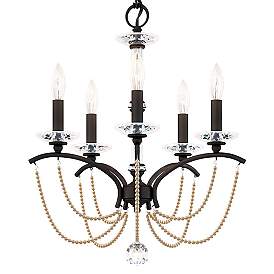 Image5 of Priscilla 22"H x 18"W 5-Light Crystal Chandelier in Black more views