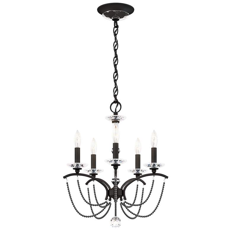 Image 1 Priscilla 22"H x 18"W 5-Light Crystal Chandelier in Black