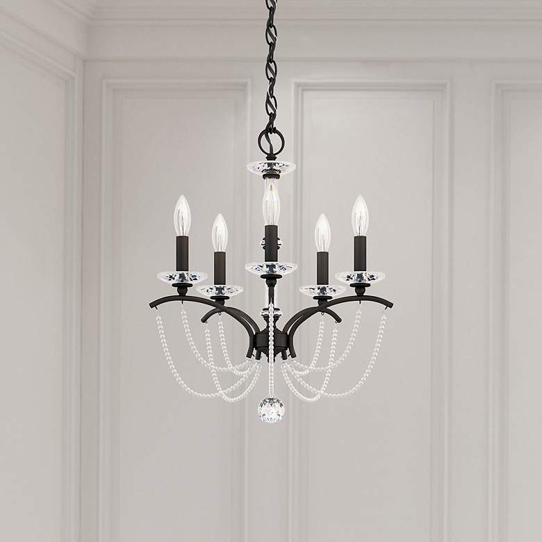 Image 1 Priscilla 22"H x 18"W 5-Light Crystal Chandelier in Black