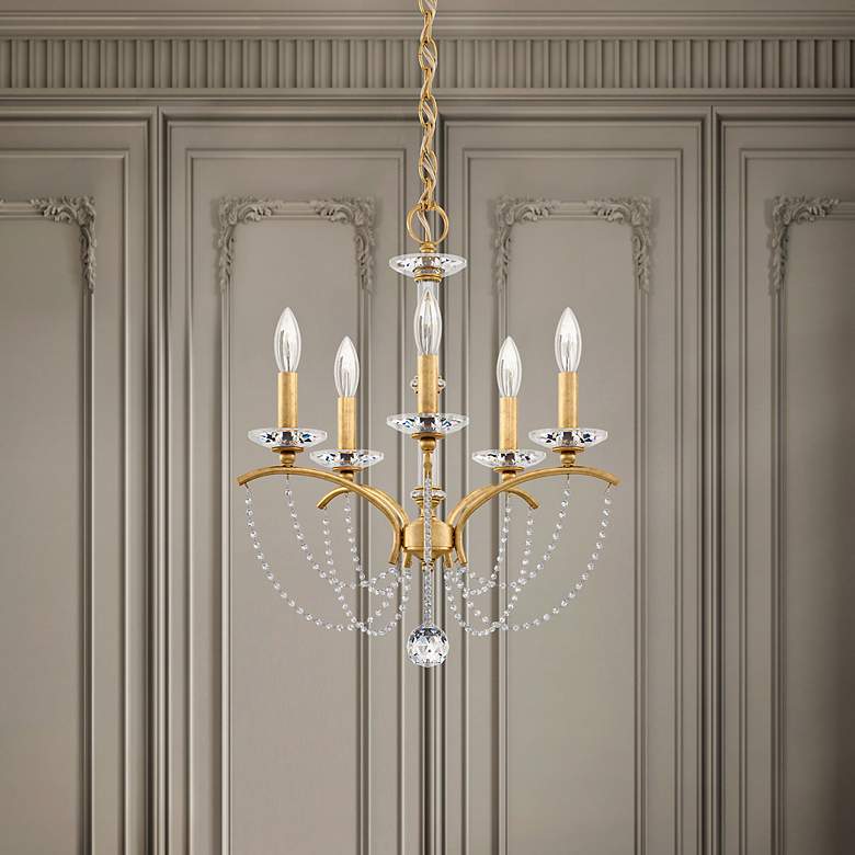 Image 1 Priscilla 22"H x 18"W 5-Light Crystal Chandelier in Heirloom Gold