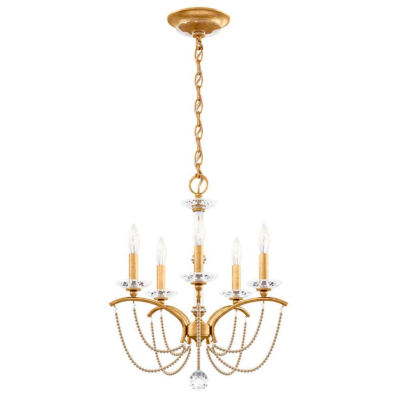 Image 2 Priscilla 22"H x 18"W 5-Light Crystal Chandelier in Heirloom Gold