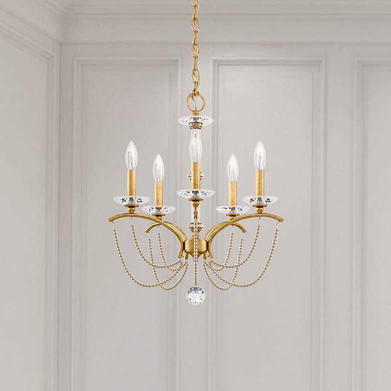 Image 1 Priscilla 22"H x 18"W 5-Light Crystal Chandelier in Heirloom Gold
