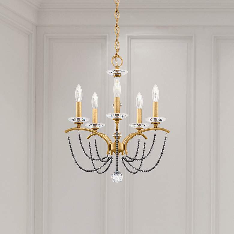 Image 1 Priscilla 22"H x 18"W 5-Light Crystal Chandelier in Heirloom Gold