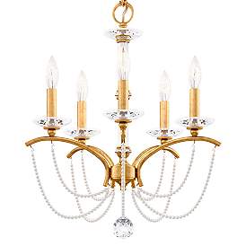 Image5 of Priscilla 22"H x 18"W 5-Light Crystal Chandelier in Heirloom Gold more views