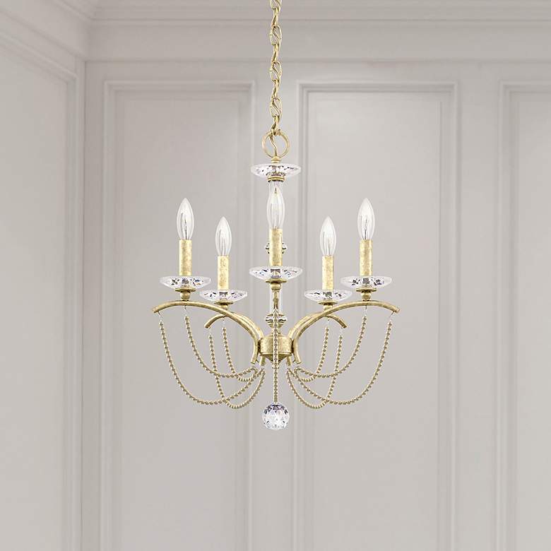 Image 1 Priscilla 22"H x 18"W 5-Light Crystal Chandelier in Heirloom Silv