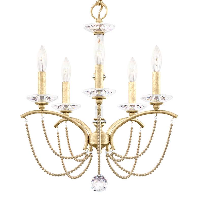 Image 5 Priscilla 22"H x 18"W 5-Light Crystal Chandelier in Heirloom Silv more views