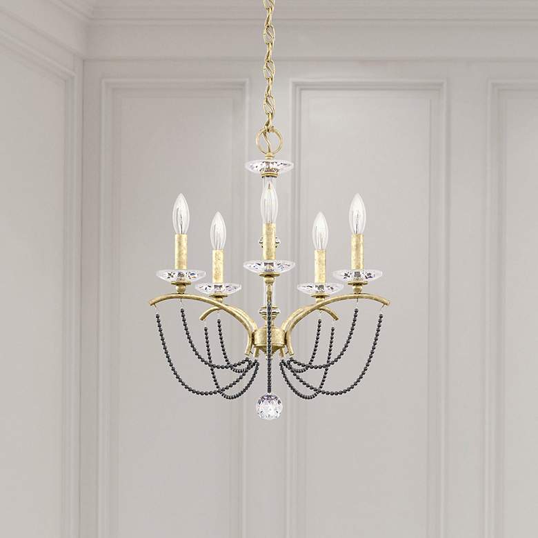 Image 1 Priscilla 22"H x 18"W 5-Light Crystal Chandelier in Heirloom Silv