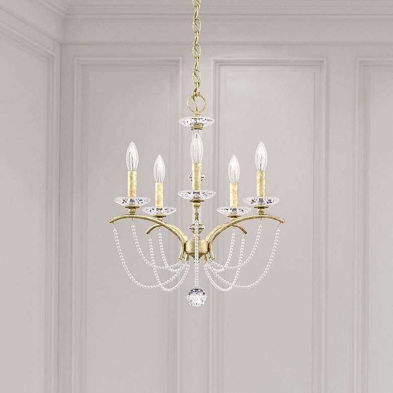 Image 1 Priscilla 22"H x 18"W 5-Light Crystal Chandelier in Heirloom Silv