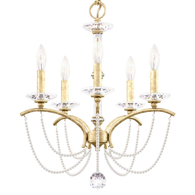 Image 5 Priscilla 22"H x 18"W 5-Light Crystal Chandelier in Heirloom Silv more views