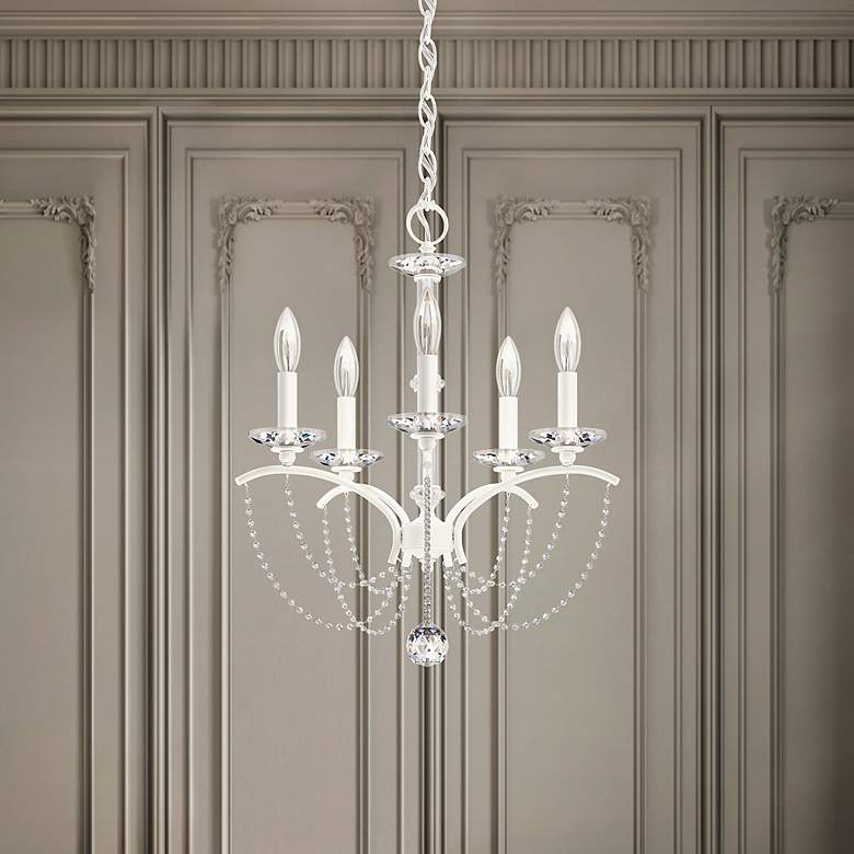 Image 1 Priscilla 22"H x 18"W 5-Light Crystal Chandelier in White