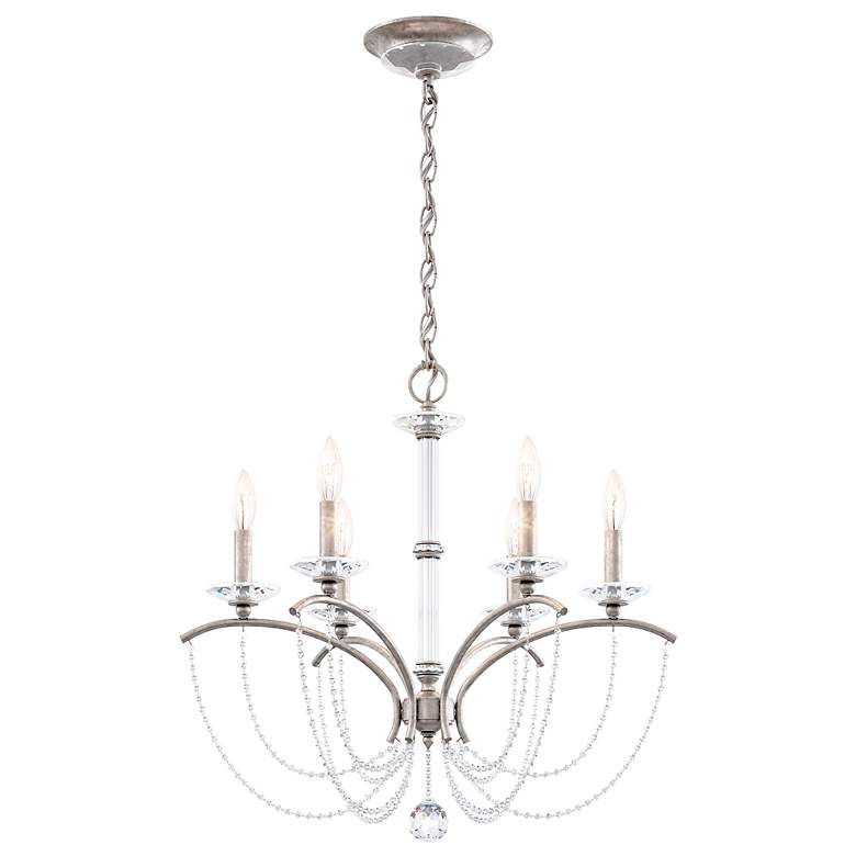 Image 2 Priscilla 23.5"H x 23.5"W 6-Light Crystal Chandelier in Antique S