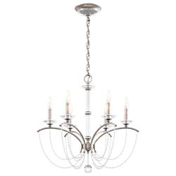 Priscilla 23.5"H x 23.5"W 6-Light Crystal Chandelier in Antique S