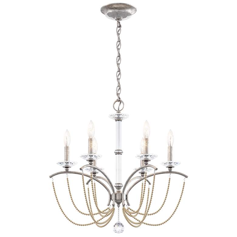 Image 1 Priscilla 23.5 inchH x 23.5 inchW 6-Light Crystal Chandelier in Antique S