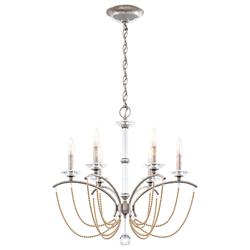 Priscilla 23.5"H x 23.5"W 6-Light Crystal Chandelier in Antique S