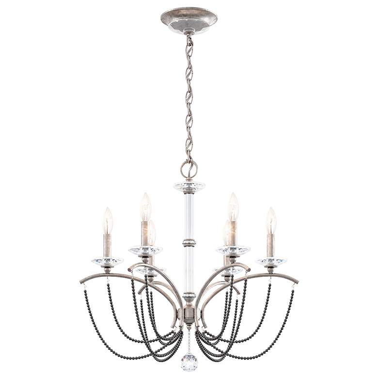 Image 2 Priscilla 23.5"H x 23.5"W 6-Light Crystal Chandelier in Antique S