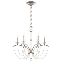 Priscilla 23.5"H x 23.5"W 6-Light Crystal Chandelier in Antique S