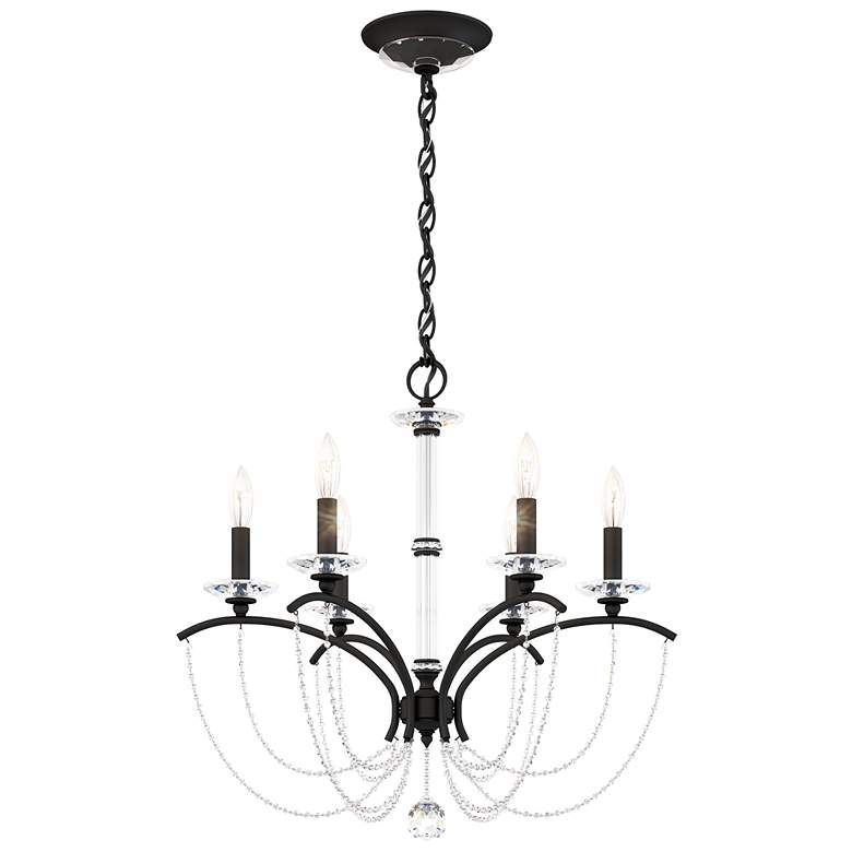 Image 1 Priscilla 23.5"H x 23.5"W 6-Light Crystal Chandelier in Black