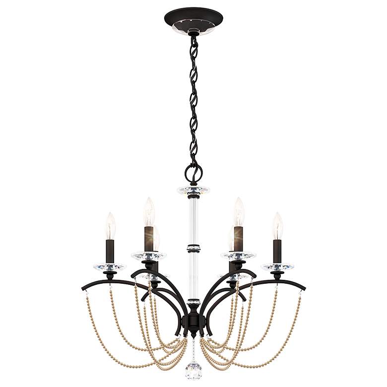 Image 2 Priscilla 23.5"H x 23.5"W 6-Light Crystal Chandelier in Black