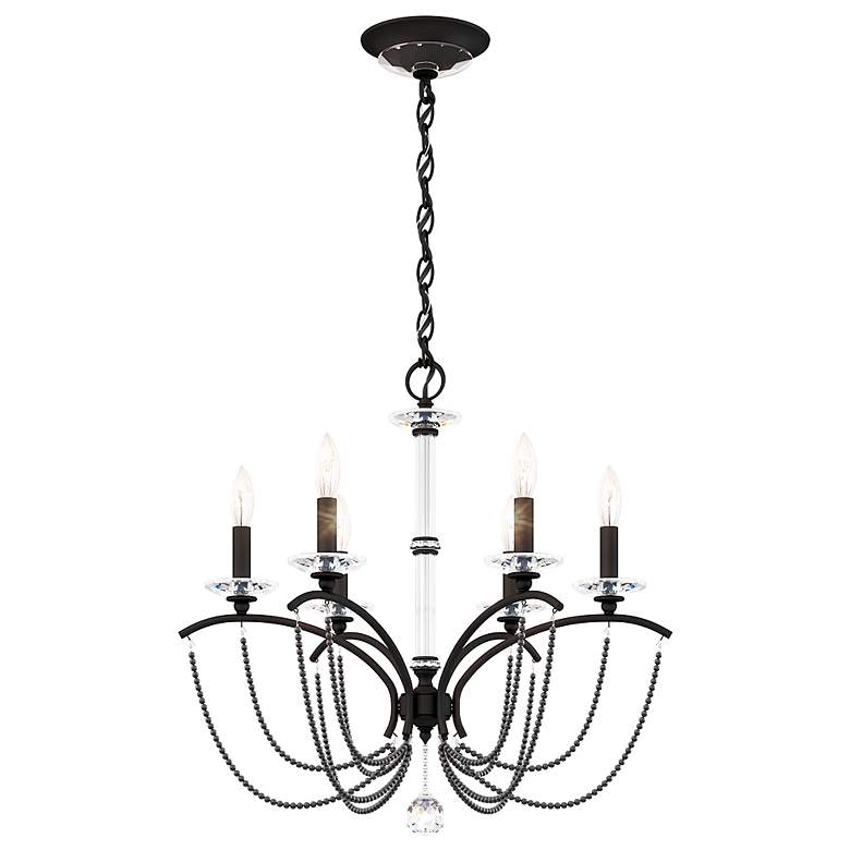 Image 2 Priscilla 23.5"H x 23.5"W 6-Light Crystal Chandelier in Black