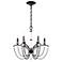 Priscilla 23.5"H x 23.5"W 6-Light Crystal Chandelier in Black
