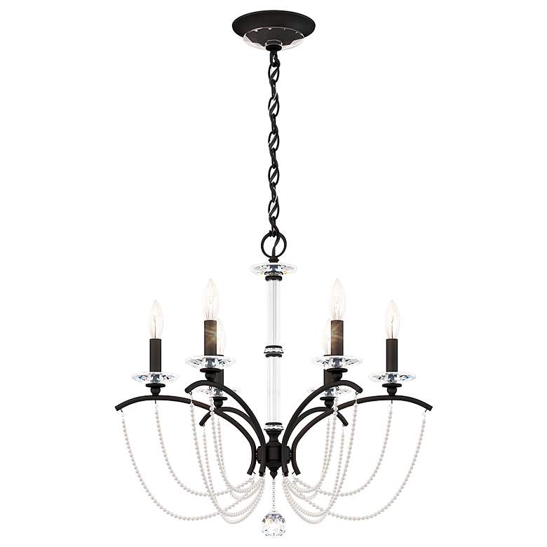 Image 2 Priscilla 23.5"H x 23.5"W 6-Light Crystal Chandelier in Black