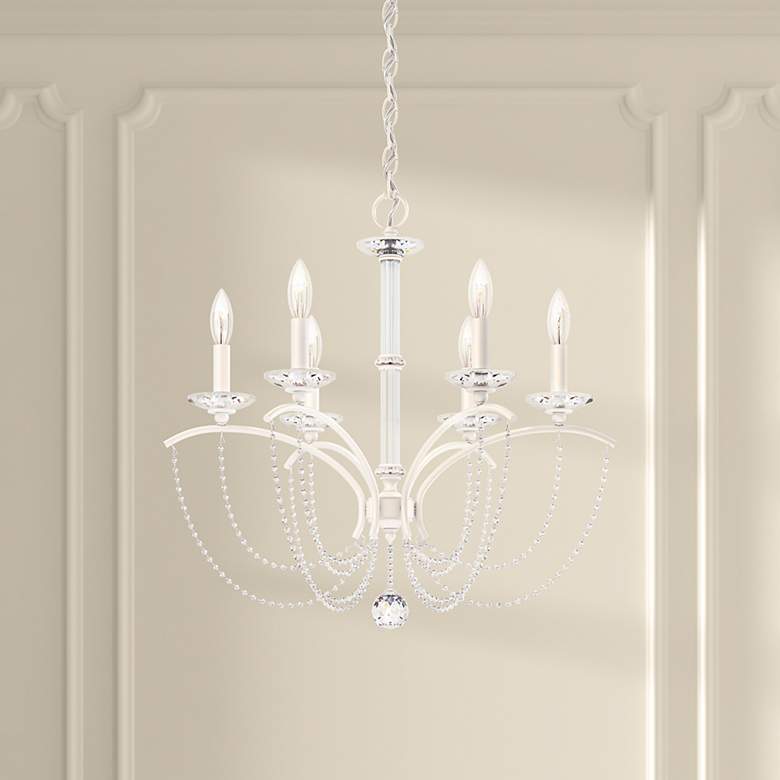 Image 1 Priscilla 23.5"H x 23.5"W 6-Light Crystal Chandelier in White